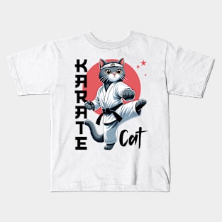 Karate Cat Funny Kitty Sport Design Kids T-Shirt